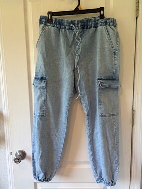 No Boundaries Light Blue Cargo Joggers